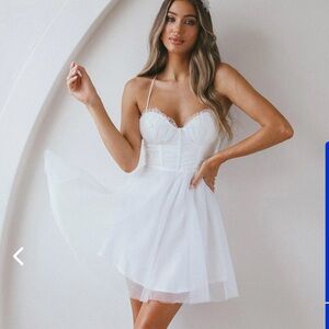 Selfie Leslie bridal chiffon mini dress XS
